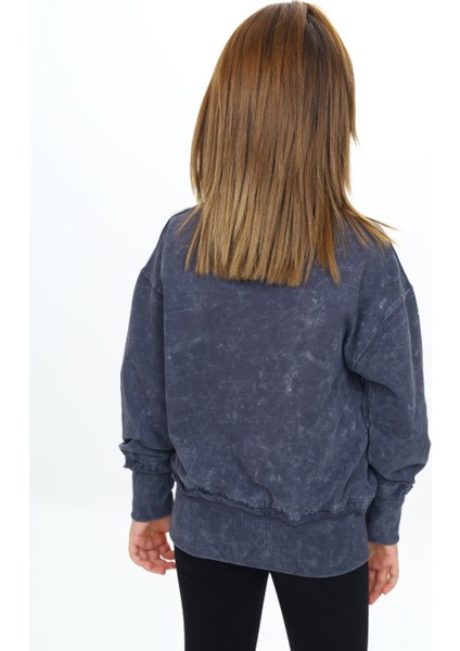Kız Çocuk Yıkamalı Nakışlı Sweatshirt fırsatları