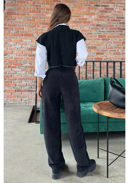 Kadın Kadife Fitilli Bol Paça Pantolon fırsatları