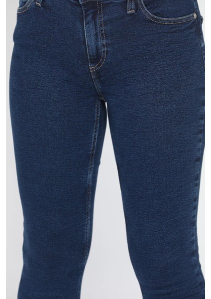 Kadın Likralı Yüksek Bel Jean Kot Pantolon
