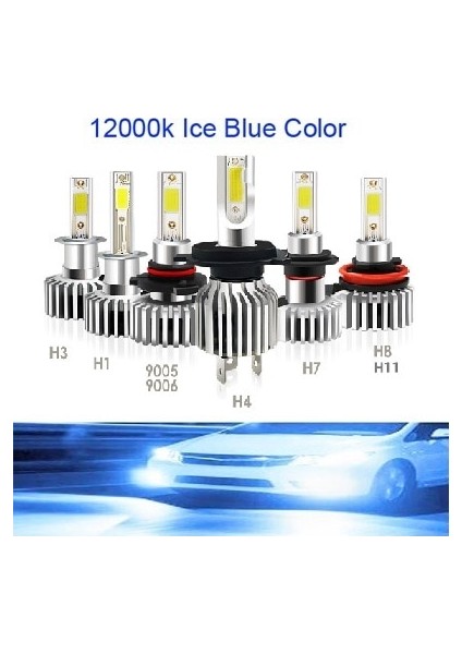 H3 Stili 12000K W Lm Araba Led Far Ampülleri H Hb Hb3 H4 H7 H8 H9 H1 Uzun Far Ampul Sis Lambası Için Mini Far Kiti (Yurt Dışından)