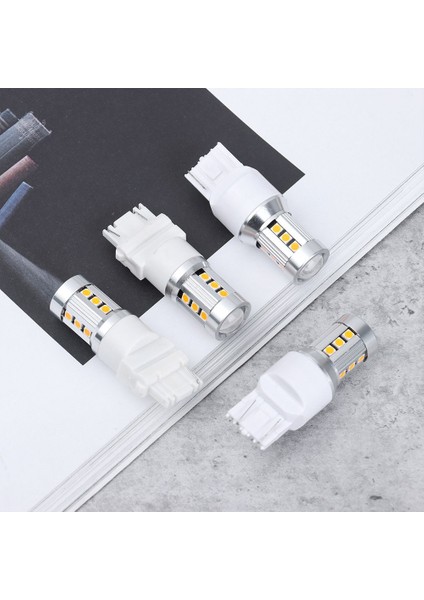 Kırmızı-7443 Dayanıklı T20 Led W21W Wy21W Led Ampul T P27W P Araba Dönüş Sinyali Işığı Ters Lamp12V Oto Beyaz (Yurt Dışından)