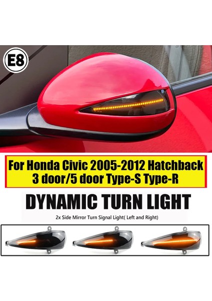 Sarı Honda Civic Için 8Th Hatchback Mk8 Type-S Type-R Fn Fk Adet Dinamik Flaşör Yan Kanat Aynaları Dönüş Sinyali Işık Göstergesi (Yurt Dışından) fiyatları