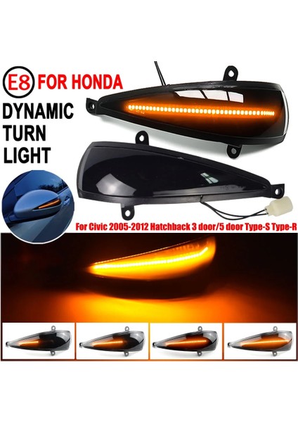 Sarı Honda Civic Için 8Th Hatchback Mk8 Type-S Type-R Fn Fk Adet Dinamik Flaşör Yan Kanat Aynaları Dönüş Sinyali Işık Göstergesi (Yurt Dışından) modelleri