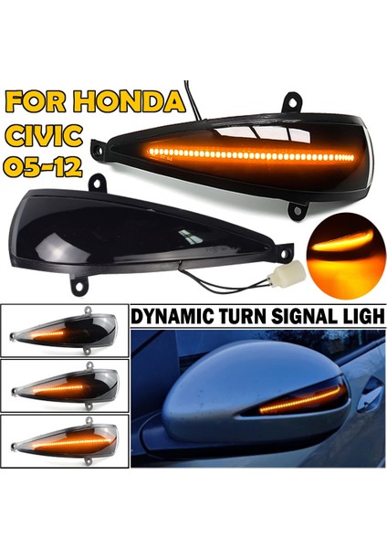 Sarı Honda Civic Için 8Th Hatchback Mk8 Type-S Type-R Fn Fk Adet Dinamik Flaşör Yan Kanat Aynaları Dönüş Sinyali Işık Göstergesi (Yurt Dışından) indirimleri