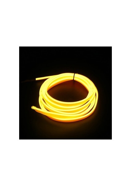 1M Sigara Sürücüsü Stili Sarı Araba Iç Işık Atmosfer Ortam Işığı Tüp Led Şerit Esnek Neon Lamba Araba Dekorasyonu Için Kızdırma Dize Işık Iç Kısım (Yurt Dışından)