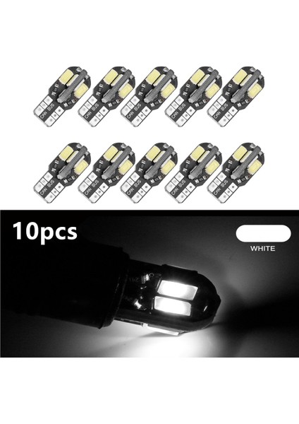10 Adet Beyaz Pcs Led Araba Iç Ampul Canbus Hatasız T10 Beyaz Smd Led 12V Araba Yan Kama Işık Beyaz Lamba Oto Ampul Araba Tarzı (Yurt Dışından)