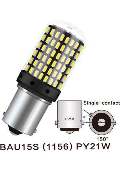 Sarı Stil 1156 Bau15S Py21W 1Xsuper Parlak P21Wpy21W Canbus Araba Led 12V Geri Işık Durdurma Fren Lambası Otomatik Dönüş Sinyali Ampul Beyaz Kırmızı (Yurt Dışından)