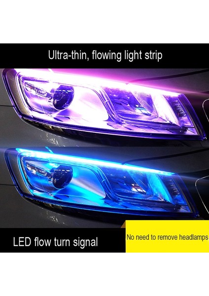 60Cm Tarzı Kırmızıdan Sarıya 1 Parça Ultra-Ince Araba Led Gündüz Çalışan Işık Yumuşak Tüp Led Şerit Renkli Su Işık Kılavuzu Araba Işık Şeritleri Işık Şeridi (Yurt Dışından) modelleri