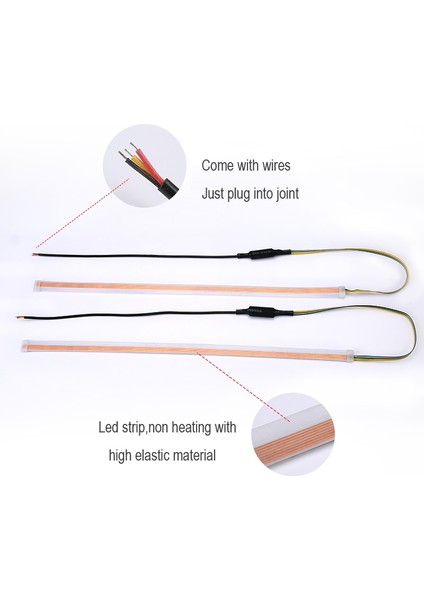 60Cm Tarzı Kırmızıdan Sarıya 1 Parça Ultra-Ince Araba Led Gündüz Çalışan Işık Yumuşak Tüp Led Şerit Renkli Su Işık Kılavuzu Araba Işık Şeritleri Işık Şeridi (Yurt Dışından) fırsatları