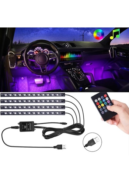 48Led Usb Uzaktan Kumandası Led Araba Ayak Işığı Usb Kablosuz Uzaktan Müzik Kontrollü Ortam Lambası Çoklu Modlar Otomotiv Iç Dekoratif Işıklar 12V (Yurt Dışından) fırsatları
