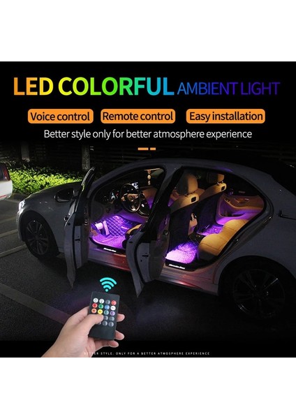 48Led Usb Uzaktan Kumandası Led Araba Ayak Işığı Usb Kablosuz Uzaktan Müzik Kontrollü Ortam Lambası Çoklu Modlar Otomotiv Iç Dekoratif Işıklar 12V (Yurt Dışından) indirimleri
