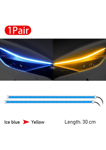 30Cm 1 Çift B Tipi 12V Araba Led Işık Şeridi Drl Gündüz Çalışan Lamba Şeritleri Esnek Led Oto Far Yüzey Dekoratif Lamba Dönüş Sinyali Işıkları (Yurt Dışından)
