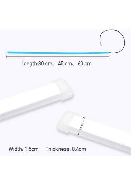 30Cm 1 Çift B Tipi 12V Araba Led Işık Şeridi Drl Gündüz Çalışan Lamba Şeritleri Esnek Led Oto Far Yüzey Dekoratif Lamba Dönüş Sinyali Işıkları (Yurt Dışından) fiyatları