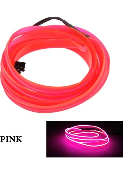 5M-Sigara Sürücüsü Stili Pembe Araba Iç Aydınlatma Led Şerit Dekorasyon Garland Tel Halat Tüp Hattı Esnek Neon Işık Araba Ürünleri Iç Kısmı (Yurt Dışından)