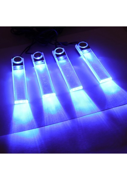 12V 4Led Araba Oto Iç Atmosfer Işıkları Zemin Dekorasyon Lambası Açık Mavi Araba Led Işıkları (Yurt Dışından) fiyatları