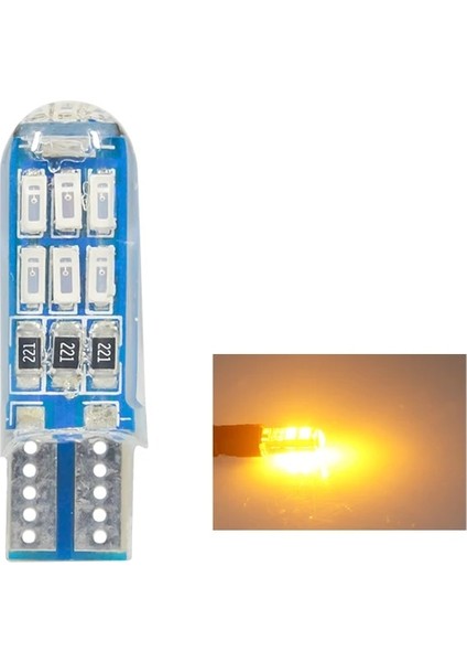Flaş Stili Kehribar W5W T10 Led T10 Strobe Led Flaş Led W5W Silika Jel 15Smd Led Park Ampulü Otomatik Kama Boşluk Lambasıcanbus Silic (Yurt Dışından)