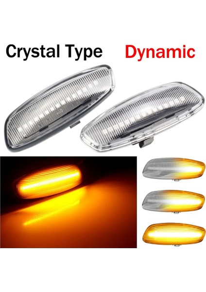Dinamik Kristal Tipi 1 Çift Citroe Ds3 Ds4 Peugeot Rcz Için Dinamik Led Yan Işaretleyici Işıkları Dönüş Sinyali Işık Flaşör (Yurt Dışından)