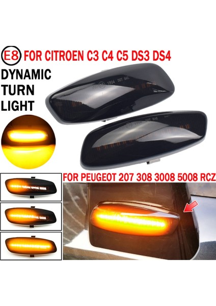 Dinamik Kristal Tipi 1 Çift Citroe Ds3 Ds4 Peugeot Rcz Için Dinamik Led Yan Işaretleyici Işıkları Dönüş Sinyali Işık Flaşör (Yurt Dışından) modelleri