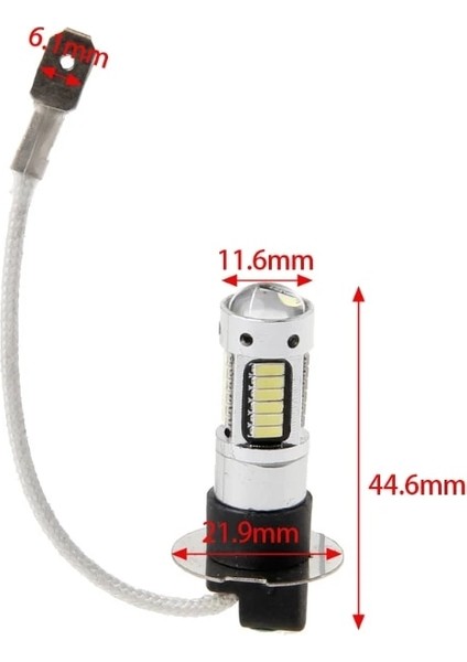 H3 Stili Soğuk Beyaz H3 30W Led Xenon Beyaz Farlar Sis Drl Işık Kiti Ampul Lambası 30Smd 6000K Yeni (Yurt Dışından)