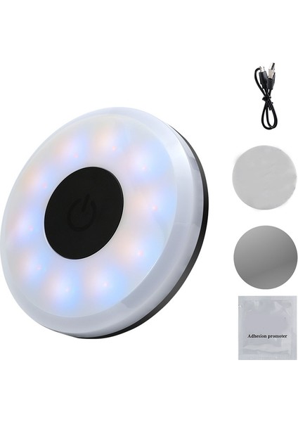 Üç Renk 3 Renkli Led Dokunmatik Işık Araba Kablosuz Çatı Okuma Usb Şarj Oto Ev Yatak Odası Dolapları Ortam Lambası Manyetik Montaj Ampul (Yurt Dışından)