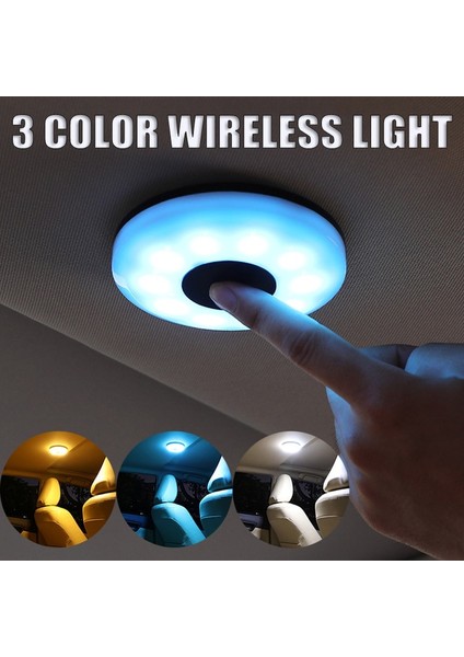 Üç Renk 3 Renkli Led Dokunmatik Işık Araba Kablosuz Çatı Okuma Usb Şarj Oto Ev Yatak Odası Dolapları Ortam Lambası Manyetik Montaj Ampul (Yurt Dışından) fiyatları