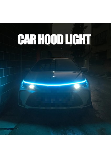 150Cm Tarzı Sarı Okeen Led Araba Kaput Işıkları Evrensel Far Şeridi Esnek Araba Dekoratif Atmosfer Lambaları Drl Otomatik Gündüz Farları 12V (Yurt Dışından)