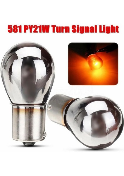 Amber Bau15S V 21W Stop Lambası Py21W Araba Gösterge Işığı Dönüş Sinyali Krom Kaplama Amber Ampuller (Yurt Dışından)
