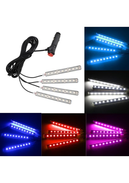 Mor Oto Dekoratif Lamba 9 Led 4 1 Araç Iç Atmosfer Işıkları Çakmak İle Ayak Şerit Işıkları Oto Aksesuarları (Yurt Dışından) fırsatları