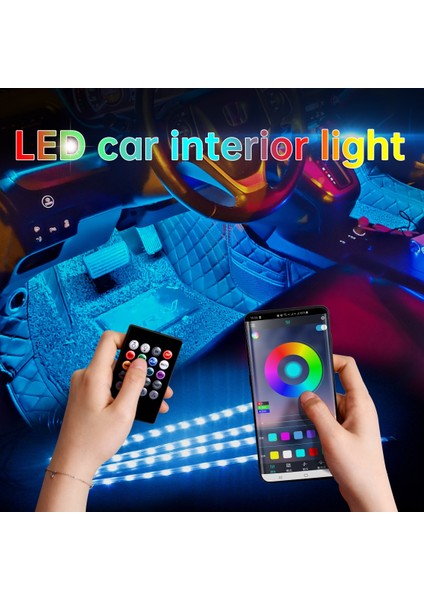 48Led Usb Uygulaması Usb Çakmak Arka Işık Müzik Kontrol Uygulaması İle Led Araba Ayak Ortam Işığı Rgb Oto Iç Dekoratif Atmosfer Işıkları (Yurt Dışından)