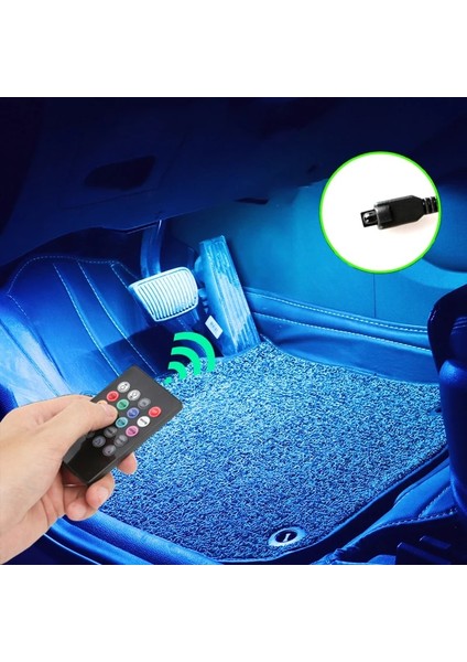 48Led Usb Uygulaması Usb Çakmak Arka Işık Müzik Kontrol Uygulaması İle Led Araba Ayak Ortam Işığı Rgb Oto Iç Dekoratif Atmosfer Işıkları (Yurt Dışından)
