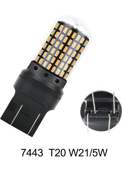 Sarı Stil T20 7443 W21-5W 1Xsuper Parlak P21Wpy21W Canbus Araba Led 12V Geri Işık Durdurma Fren Lambası Otomatik Dönüş Sinyali Ampul Beyaz Kırmızı (Yurt Dışından)