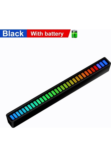 2 Adet Tarzı Siyah Kabuk Ses Kontrolü Pikap Ritim Ortam Işık Şeridi Renkli Led Şarj Edilebilir Pil Araba Bilgisayarı Ses Müzik Dj Atmosfer Lambası (Yurt Dışından)