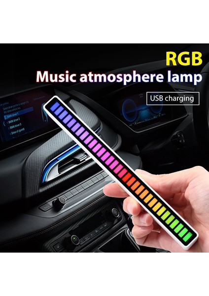 2 Adet Tarzı Siyah Kabuk Ses Kontrolü Pikap Ritim Ortam Işık Şeridi Renkli Led Şarj Edilebilir Pil Araba Bilgisayarı Ses Müzik Dj Atmosfer Lambası (Yurt Dışından) fiyatları