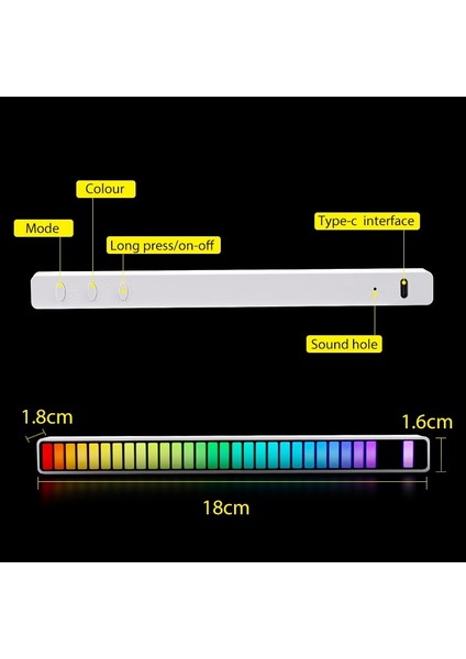 2 Adet Tarzı Siyah Kabuk Ses Kontrolü Pikap Ritim Ortam Işık Şeridi Renkli Led Şarj Edilebilir Pil Araba Bilgisayarı Ses Müzik Dj Atmosfer Lambası (Yurt Dışından) fırsatları