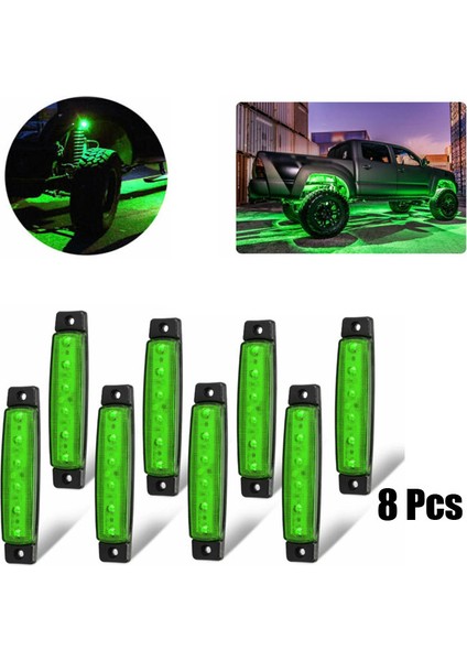 8 Adet Pc Araba Led Kaya Işık Şeridi Yan Göstergeler Lambası Jeep Rzr Offroad Fkup Kamyon Motosiklet Için Su Geçirmez Dekor Lambaları (Yurt Dışından)