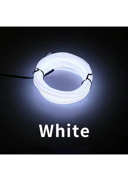 10 Milyon Stili Beyaz Otomobil Atmosfer Lambası Araba Iç Aydınlatma Led Şerit Dekorasyon Çelenk Tel Halat Tüp Hattı Esnek Neon Işık Usb Sürücü (Yurt Dışından)