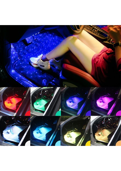 Uzaktan Kumanda Araba Styling Ayak Işığı Iç Kablosuz Uzaktan Kumandamüzikses Kontrolü Dekorasyon Işığı Sigara Led'İ Atmosfer Rgb Lamba Şeridi (Yurt Dışından)