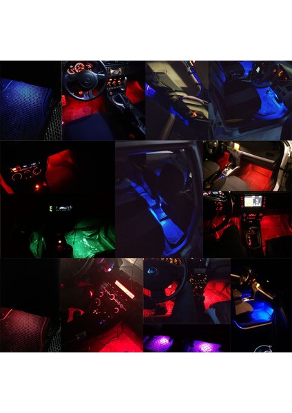 Uzaktan Kumanda Araba Styling Ayak Işığı Iç Kablosuz Uzaktan Kumandamüzikses Kontrolü Dekorasyon Işığı Sigara Led'İ Atmosfer Rgb Lamba Şeridi (Yurt Dışından)