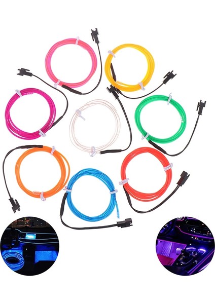 Bl Renkli 1 M Neon Işık Dans Parti Dekor Işık Neon Led Lamba Esnek El Tel Halat Tüp Su Geçirmez Led Şerit Araba Aksesuarları (Yurt Dışından)