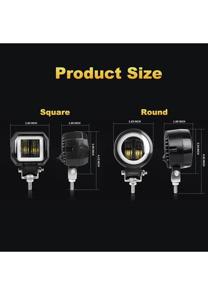 2 Adet-20W-Yuvarlak Beyaz Stil Nlpearl 12V 24V Yuvarlak Led Angel Eyes Farlar Offroad Kamyon Araba Tekne Motosiklet Için Spotlight Led Sürüş Çalışma Işığı Sis Lambası (Yurt Dışından) modelleri