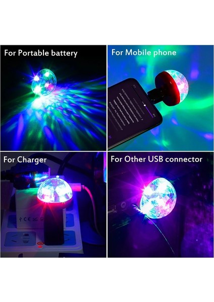 Diğer Stil 1 Adet Tip-C Usb Mini Led Rgb Işık Telefon Topu Parti Kulübü Ktv Noel Ev Dekorasyonu Araba Müzik Ses Disko Iç Dekorasyon Oyuncak (Yurt Dışından)