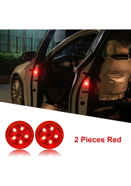 Kırmızı X 2 Adet Evrensel Led Araba Açılış Kapısı Güvenlik Uyarısı Çarpışma Önleyici Işıklar Manyetik Sensör Strobe Yanıp Sönen Alarm Işıkları Park Lambası (Yurt Dışından)