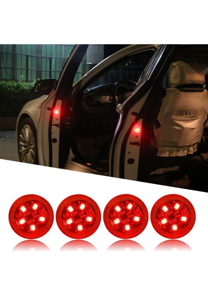 Kırmızı X 2 Adet Evrensel Led Araba Açılış Kapısı Güvenlik Uyarısı Çarpışma Önleyici Işıklar Manyetik Sensör Strobe Yanıp Sönen Alarm Işıkları Park Lambası (Yurt Dışından)