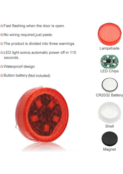 Kırmızı X 2 Işık Yeni Led Araba Kapısı Açma Uyarı Işıkları Kablosuz Manyetik Indüksiyon Strobe Yanıp Sönen Anti Arka Uç Çarpışma Güvenlik Lambaları (Yurt Dışından) indirimleri