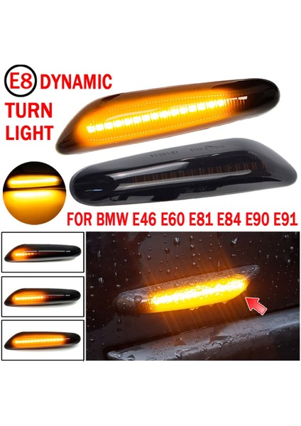 Dinamik Kristal B 2 Adet Bmw Led Dinamik Yan Işaretleyici Dönüş Sinyali Işık E90 E91 E92 E93 E60 E87 E82 E46 Hata Için Sıralı Flaşör Işık (Yurt Dışından) modelleri