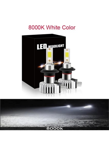 H11 Stili 8000K 2 Adet H7 Led Turbo Araba Far H1 H4 H Hb Hb H7 Lamba Ampul Lm 6000K Mze Araba Far Sis Lambası (Yurt Dışından)