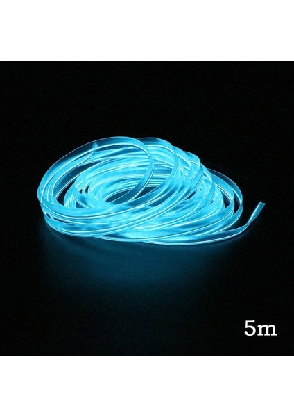 Buz Mavisi-5M Otomatik Led Şerit Araba Iç Aydınlatma Garland El Tel Neon Işık Halat Tüp Hattı 12V Sigara Sürücüsü İle Esnek (Yurt Dışından)