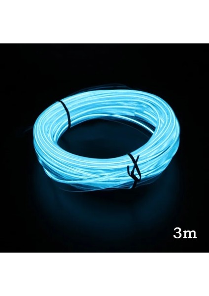Buz Mavisi-3M Otomatik Led Şerit Araba Iç Aydınlatma Garland El Tel Neon Işık Halat Tüp Hattı 12V Sigara Sürücüsü İle Esnek (Yurt Dışından)