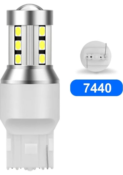 Beyaz Stil 7440 W21W Wy21W 2 Adet T15 W16W Led Baw Py21W Led Bay15D P Ampuller Dönüş Sinyali Işık Wy21W W21W W P27W T20 Lamba (Yurt Dışından)