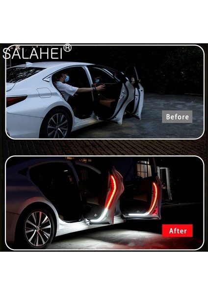 2 Adet Araba Kapısı Açma Uyarısı Güvenlik Led Işıkları Strobe Sinyal Lambası Şeridi Su Geçirmez 12V Oto Dekoratif Atmosfer Ortam Işıkları (Yurt Dışından)